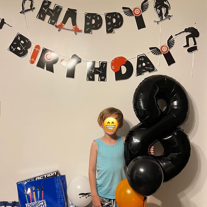 40'' Black Number 9 Balloons, Giant Self Inflating Foil Number Balloons Set 0-9 - Image 3