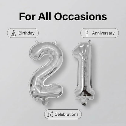 20 Pieces Foil Mylar Number Balloons 0 to 9 Set - Image 6