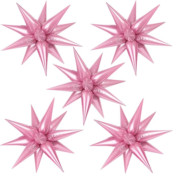 60 Pcs Star Balloons Explosion 12 Point Foil Cone Balloons Magic Balloon Large by TOTAFAM