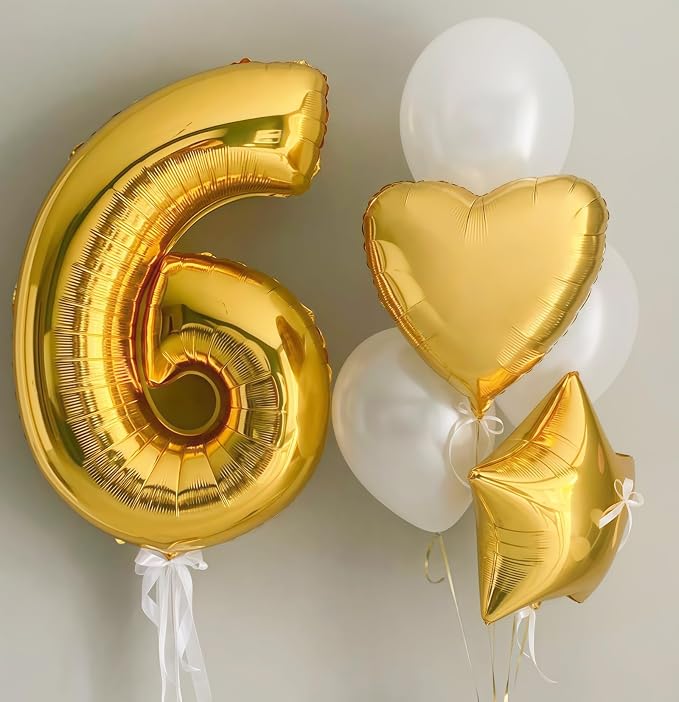 Gold 0 Balloon Number, 40 Inch Number 0 Balloon Large Gold 0 Foil Mylar Helium - Image 3