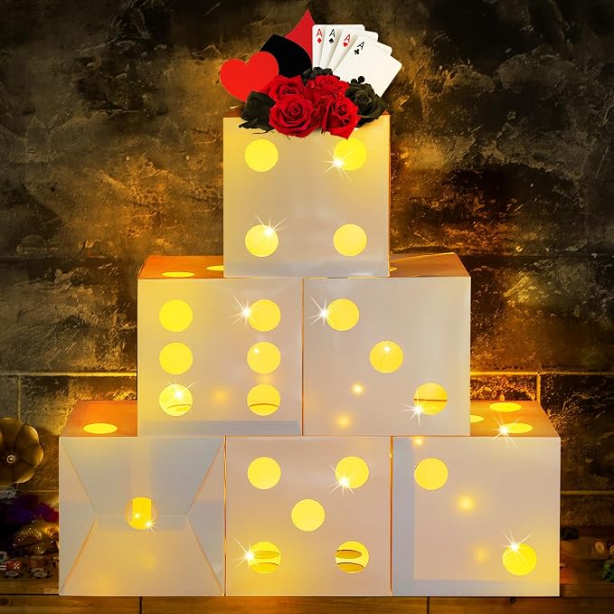 Motipuns 6 Pcs Lighted Dice Boxes by Motipuns