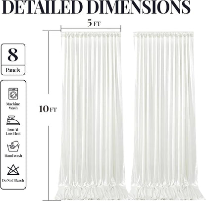 40x10ft Ivory Glitter Backdrop Curtain - Image 9