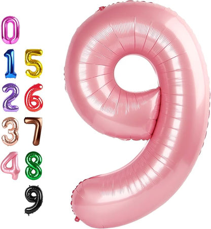 Number Balloons 9 Balloon Pearl Pink by Enyeopd