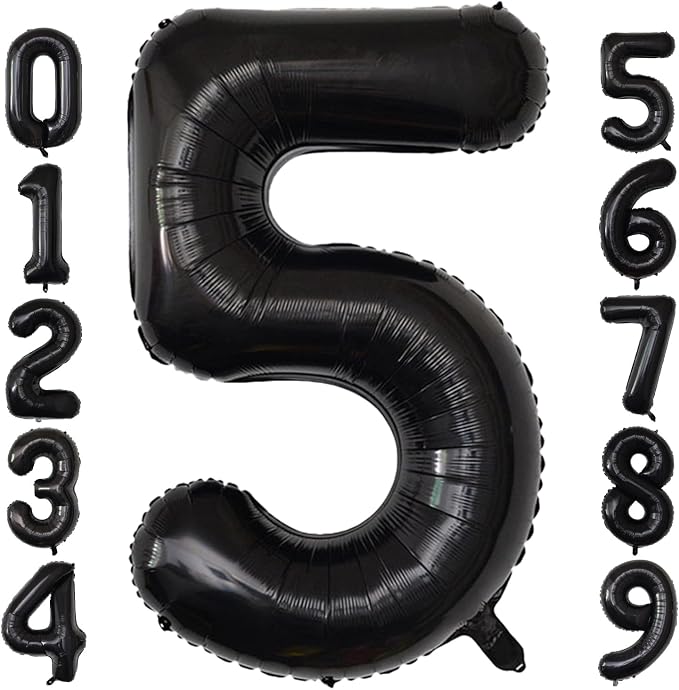 Number Balloons Black Party Balloon by United-UnicornsParty