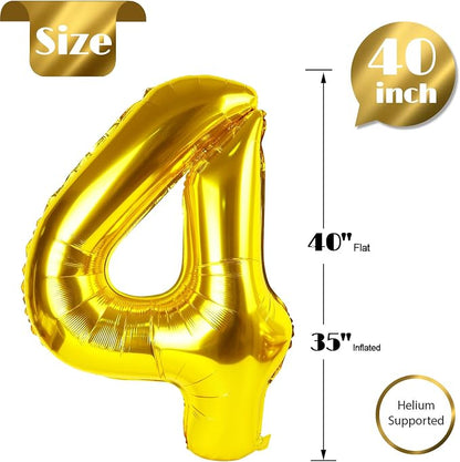 Gold Number 4 Balloon 40 Inch - Image 5