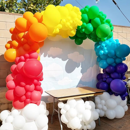 Voircoloria 134pcs Rainbow Balloons Garland Arch Kit, 18 12 10 5 Inch | - Image 3
