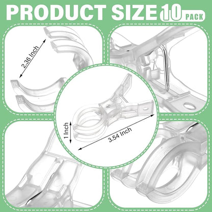 LemonRoad 10 Pack Large Balloon Arch Clips Plastic Transparent Backdrop Spring - Image 3