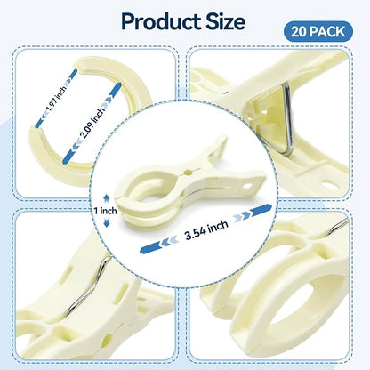 EMART 20 Pack Balloon Arch Clips Plastic Beige Large Towel Clips 3.5 Inch Heavy - Image 7