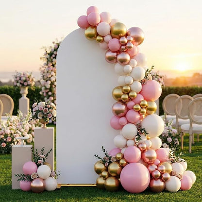 Arch Backdrop Stand and Cover Set, 6 x 2.6FT Gold Metal Wedding Arch - Image 7