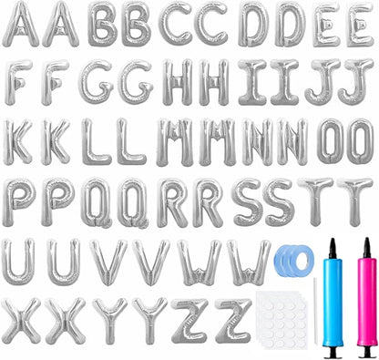 LIOZEOKUN Letter Balloons 16 Inch Alphabet A-Z Mylar Foil Balloons 2 Set by LIOZEOKUN