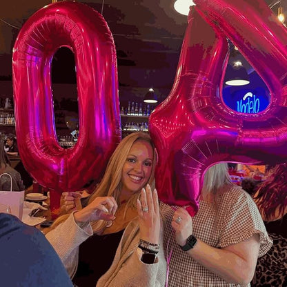 24 Balloon - Hot Pink Birthday Number Balloons, 40 Inch Party Decorations | Hot - Image 7