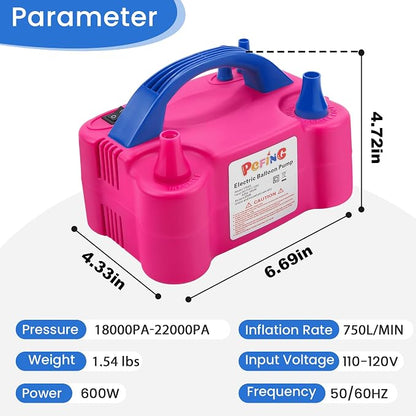 PCFING Balloon Pump Electric, Portable Balloons Inflator Blower Machine - Image 6