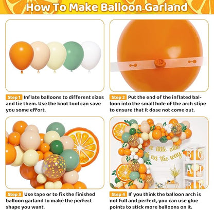 138pcs Little Cutie Baby Shower Orange Balloon Arch Kit Boxes Decoration | Baby - Image 3