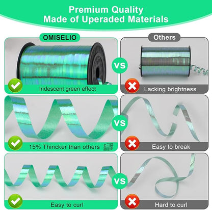 Green Ribbon - Iridescent Green Curling Ribbon, 500 Yards - Gift Wrapping - Image 4