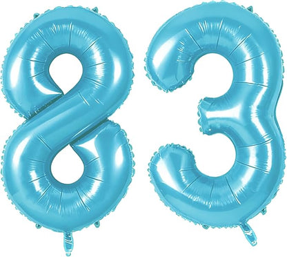 Number 83 Balloons for 83rd Birthday Party Decorations, 0-100 Large No.83 by Joycard