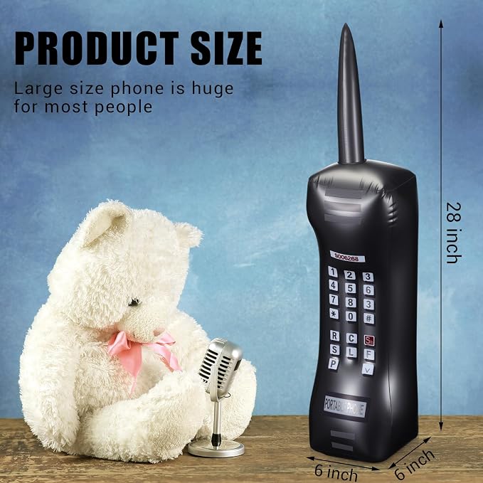 Gejoy 2 Packs Inflatable Mobile Phone Inflatable Retro Mobile Phone 80's 90's - Image 2