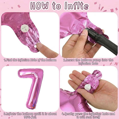 Pink Number 17 Balloon 40 Inch, Sleek Foil Numeral - Image 5