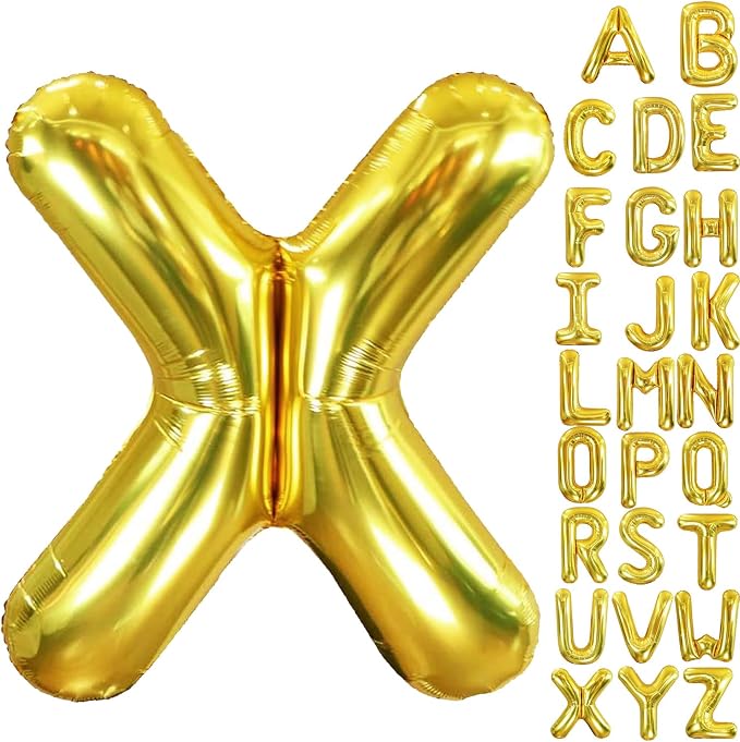 40 Inch Letter Foil Balloons Gold by Aeniaza