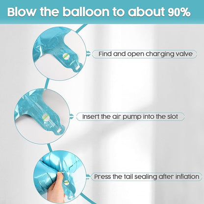 6 Balloon - Pastel Blue Birthday Number Balloons, 40 Inch Decorations | Pastel - Image 6