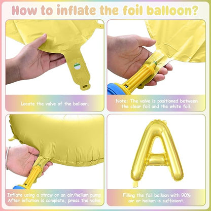 29PC Pastel Happy Birthday Balloon Banner, 16Inch 3D Aluminum Letter Banner Sign - Image 9