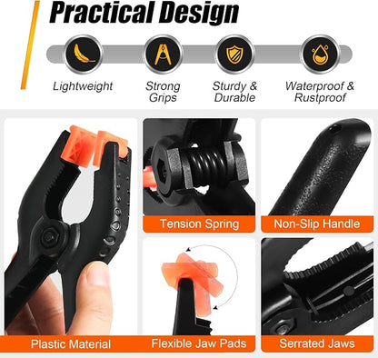 RELBRO Spring Clamps, 6 Inch Plastic Clips, Heavy Duty, Strong Grip, Daily - Image 4
