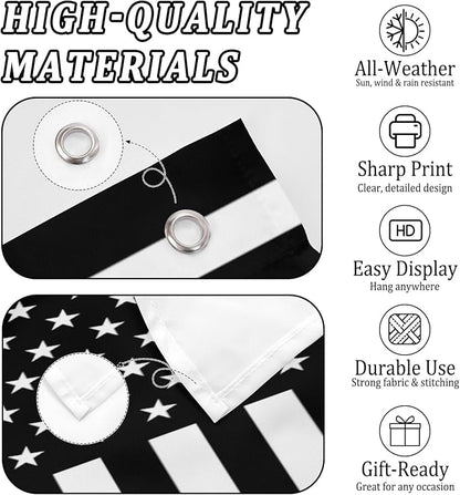 Nxwdwqa Custom Black and White America Flag 3X5 Ft Personalized Flags Design - Image 5