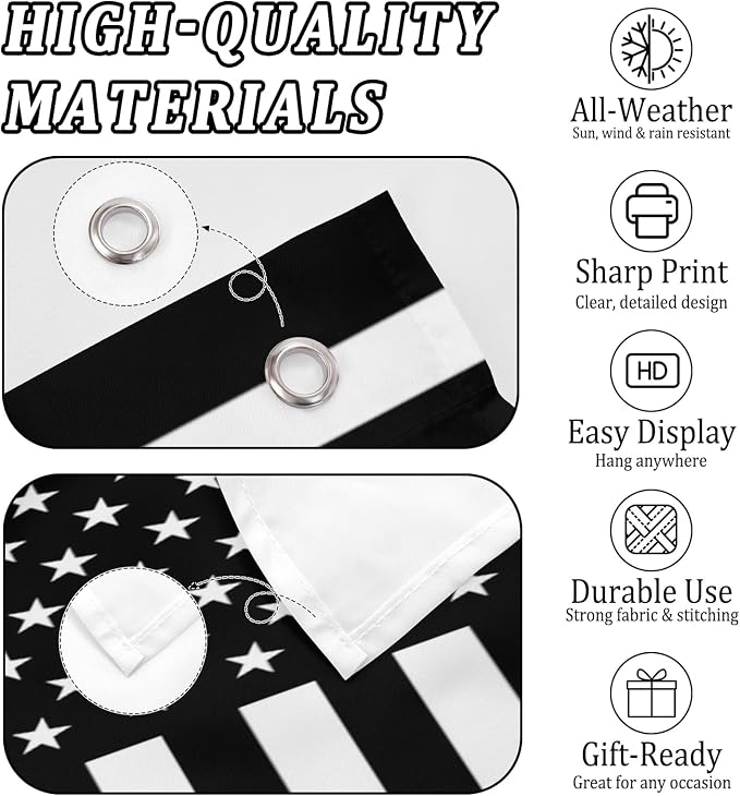 Custom Black American Flag 3x5 Ft Outdoor, Personalize Print Your Own - Image 5