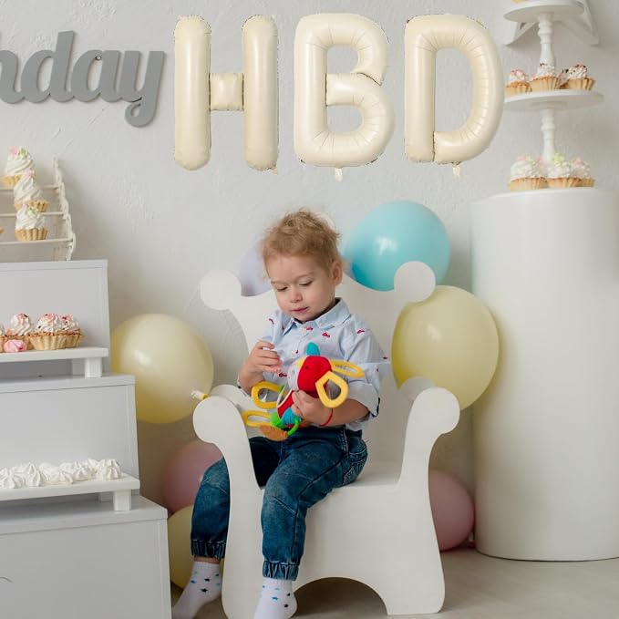 Cream Letter L Balloons, 40 Inch Balloons Letter L Mylar Helium Large L Balloon - Image 5