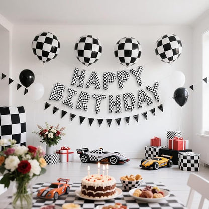 CANREVEL Happy Birthday Banner Decorations + Sign Balloons, - Image 3