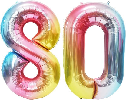 Rainbow Number Balloons Birthday Balloons by United-UnicornsParty