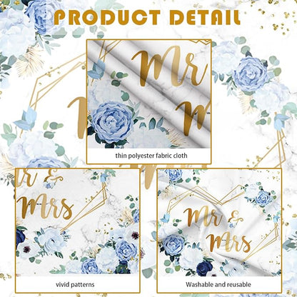 AIBIIN 10x7ft Mr and Mrs Floral Backdrop - Image 7