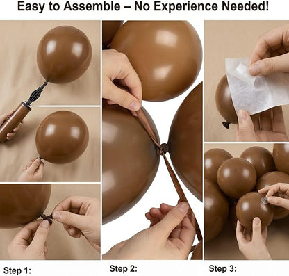 102pcs Matte Dark Brown Balloons Garland Arch Kit, 18 12 10 5 Inch Balloons | - Image 3