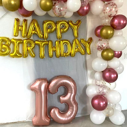 Rose Gold 1 Balloons, 40 Inch Giant Helium Foil Number 0-9 - Image 6