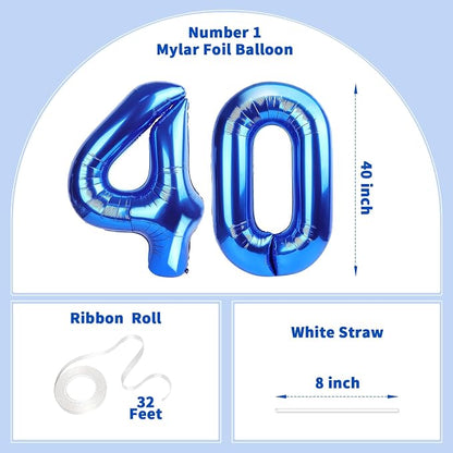 Number Balloons Navy Blue Balloons - Image 2