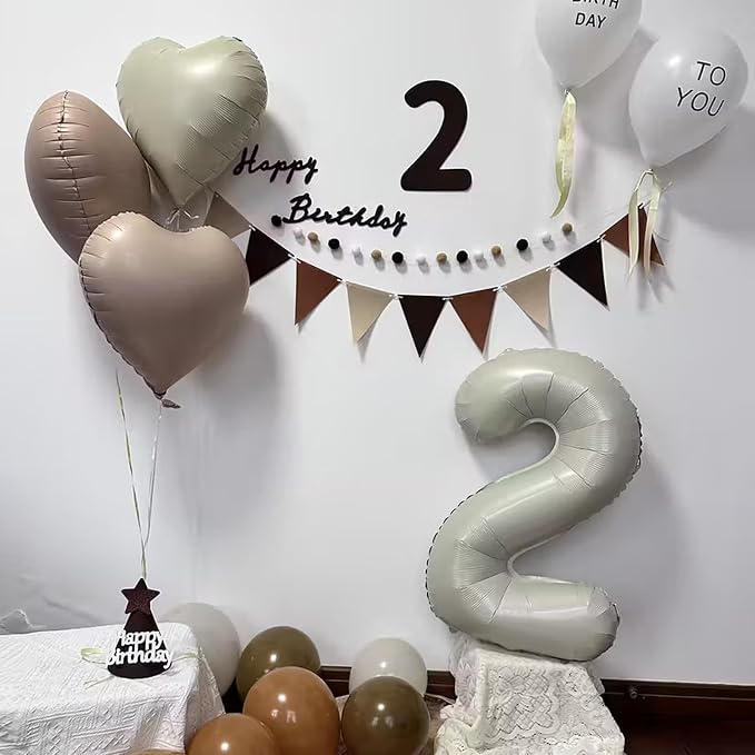 40 Inch Beige Number 5 Foil Balloon - Image 2