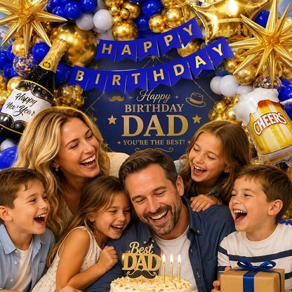 Royal Blue Gold Birthday Party Decorations 153pcs - Image 6
