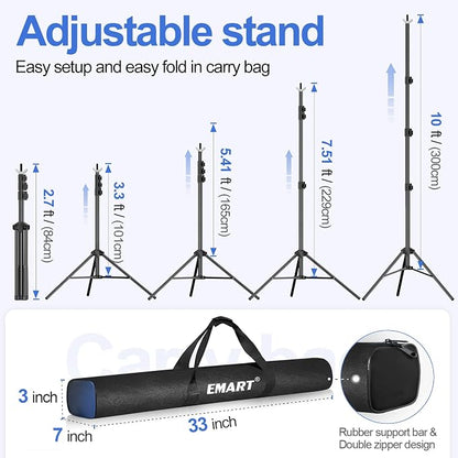 EMART Backdrop Stand 10x10ft Photo Studio Adjustable Background Stand Support - Image 3