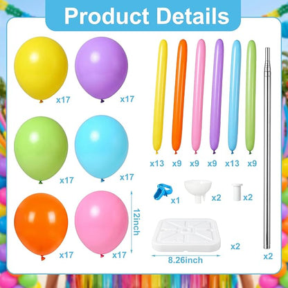 Capoda 2 Set Rainbow Balloon Column Stand Kit 6.56ft Colorful Balloon Tower - Image 2