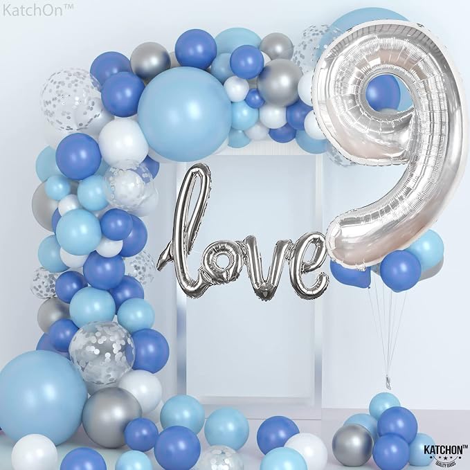 KatchOn Silver Number 9 Balloon 40 Inch | Foil 9 Birthday Balloon - Image 7