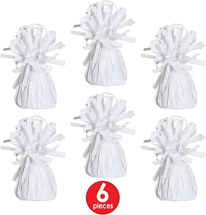 Beistle White Metallic Plastic Wrapped Balloon Weights - Image 3