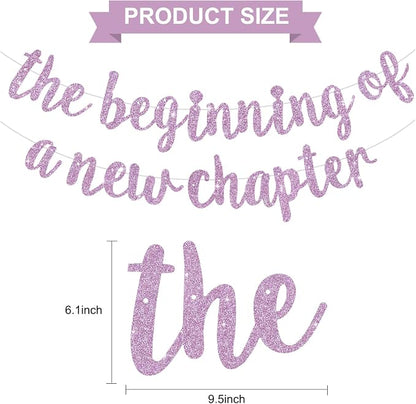 BEISHIDA Light Purple Pre-Strung The Beginning of A New Chapter Banner | Glitter - Image 3