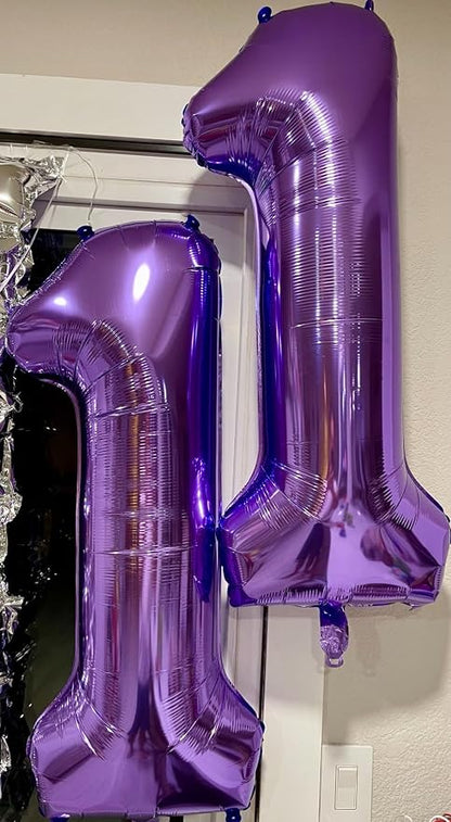 5 Balloon Numbers Birthday Decorations, 40In Purple Balloons - Image 5