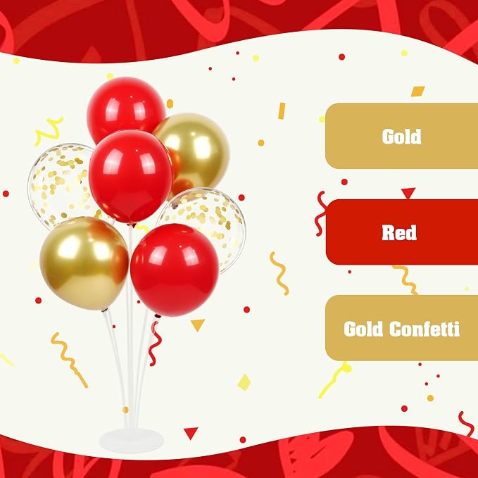 60pcs Red and Gold Balloons 12inch - Image 7