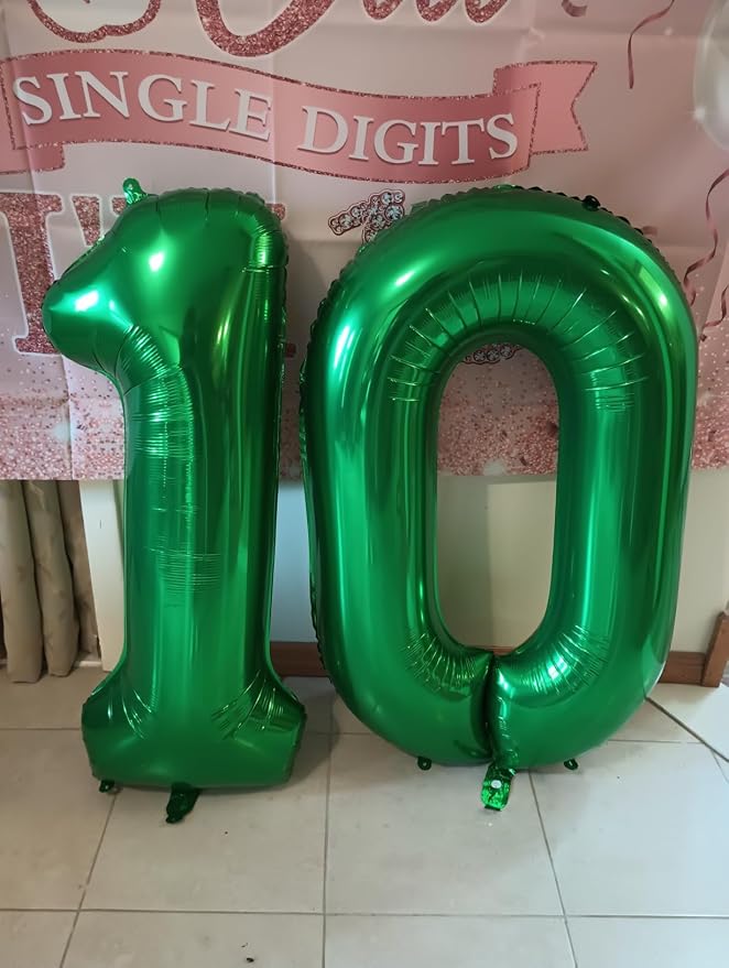 Number Balloons 10 Balloon 40 inch Dark Green - Image 3