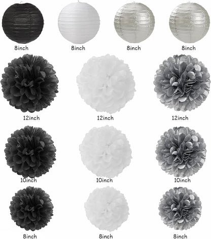 Black White Silver Party Decorations - Image 2