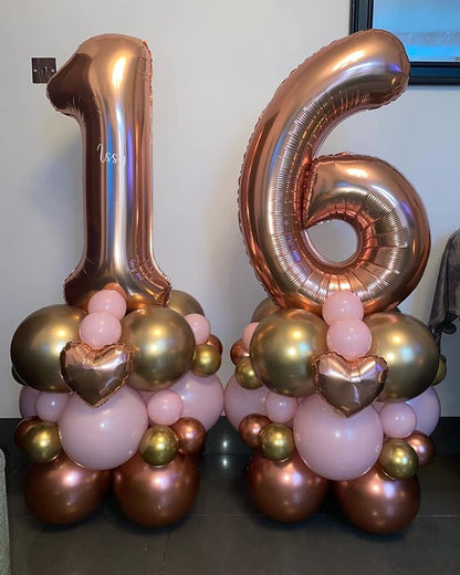 40 Inch Rose Gold 16 Number Balloons Giant Jumbo Huge 16 61 Foil Mylar Helium - Image 7