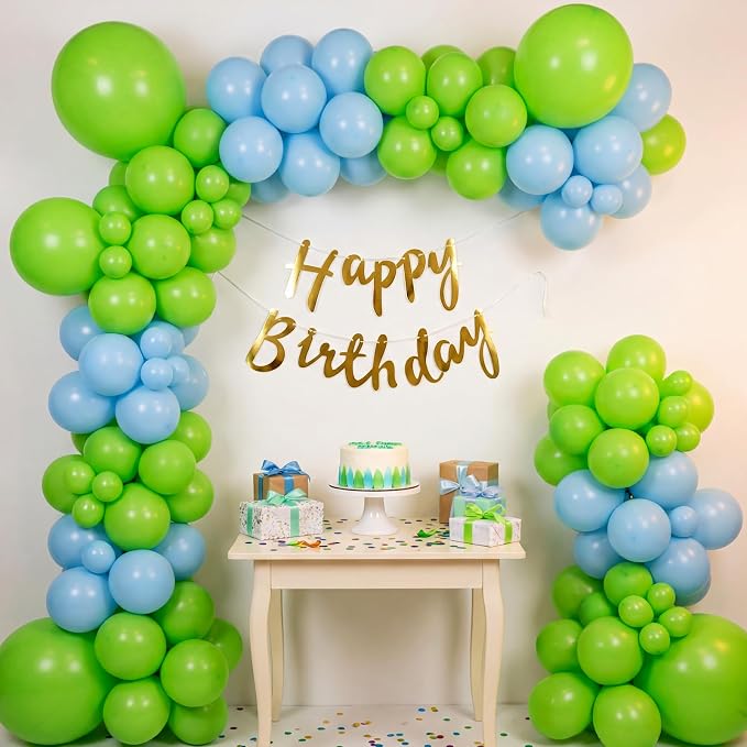 RUBFAC 135pcs Lime Green Balloons, Latex Light Fruit Neon Green Balloon - Image 6