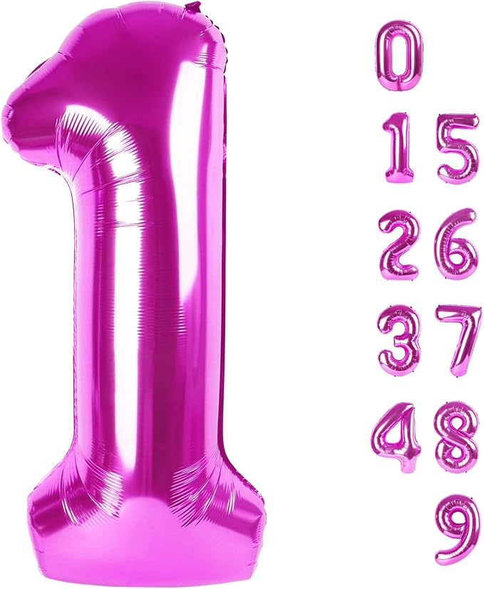 1 Balloon Number 40 Inch Rose Purple Balloons by Mluchee
