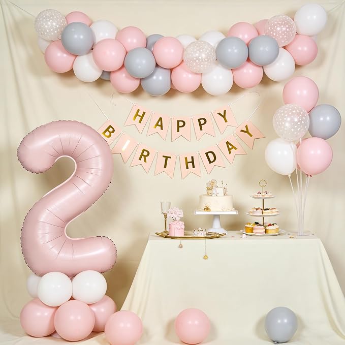 40 In Matte Pink Number Balloons Helium Foil Mylar Balloon Party Digital 11 | - Image 4
