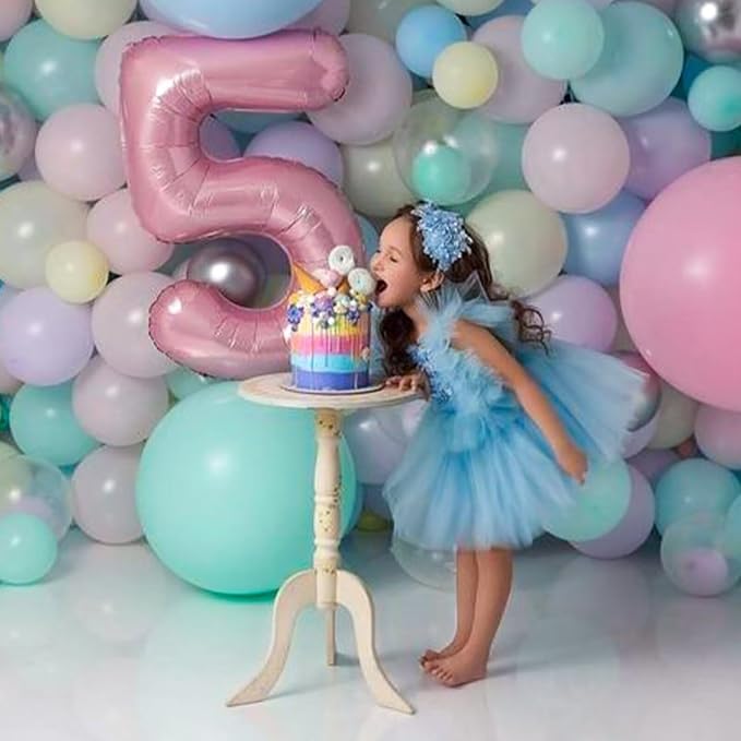 Light Pink 8 Balloon, 40 Inch Large Pastel Pink Foil Helium Number Balloons 0-9 - Image 4
